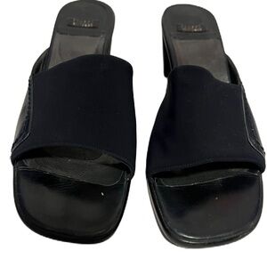 Stuart Weitzman Navy Mules Modern Minimalist Design